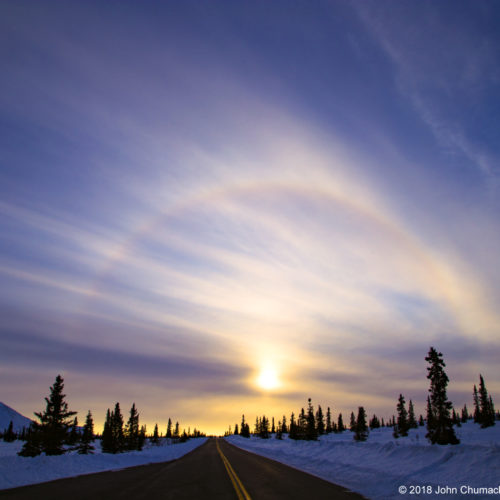 22 Degree Solar Halo in Denali National Park, Alaska