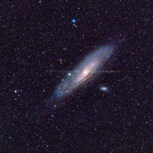 M31, M32, M110 The Andromeda Spiral Galaxy Wide Angle