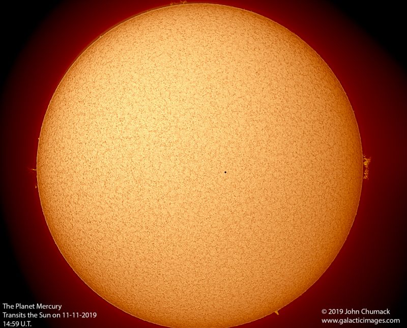 The Mercury Transits the Sun on November 11, 2019 Galactic Images