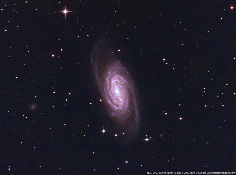 NGC 2903 Barred Spiral Galaxy in Leo - A Close-up - Galactic Images