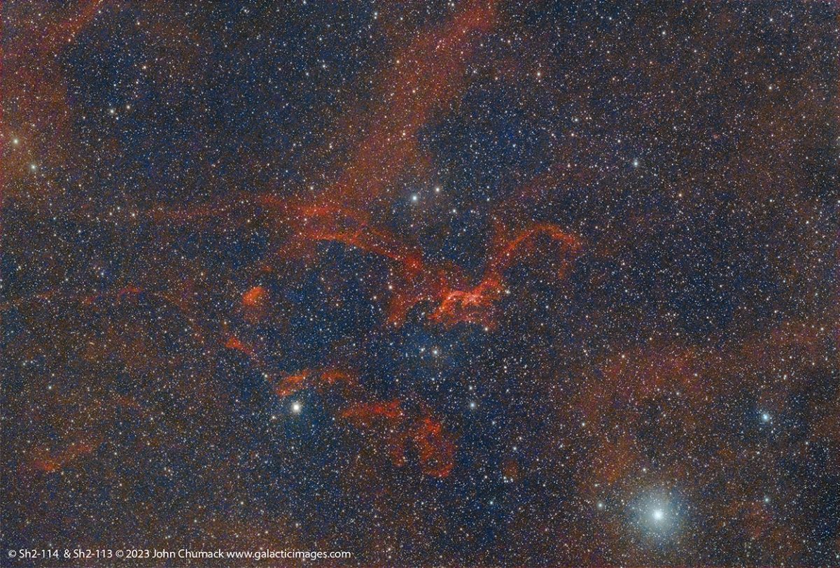 Sh2-114 - The Flying Red Dragon Nebula in Cygnus - Galactic Images