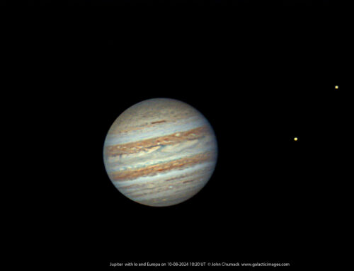 Jupiter with moons Io & Europa captured on 10-08-2024 at 10:20 UT