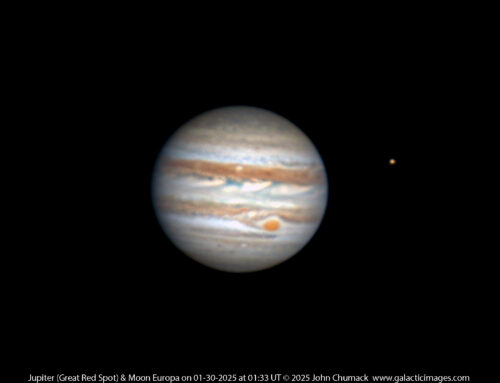 Jupiter with The Great Red Spot & Moon Europa on 01-30-2025 at 01:33 UT