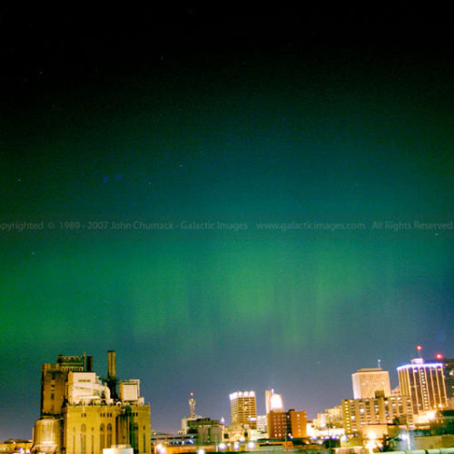 Aurora Borealis Photo over the city of Dayton, Ohio