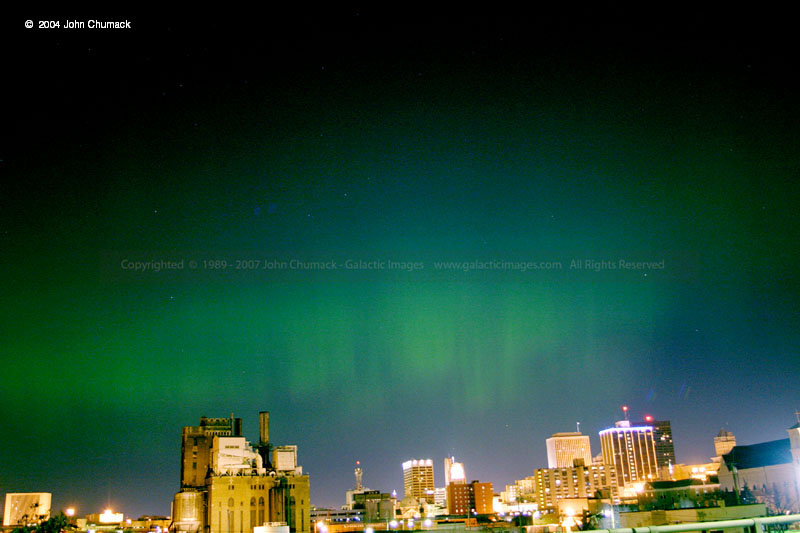 Aurora Borealis Photo over The City of Dayton, Ohio The Northern